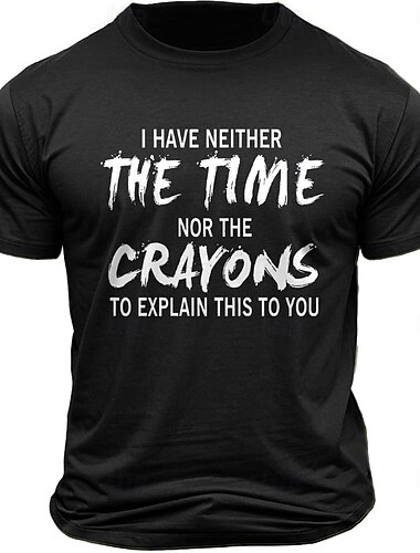  男性用 レタープリント おかしい Tシャツ ティートップ コットン１００％ 半袖 グラフィック シャツ ブラック アーミーグリーン ダークブルー 快適なTシャツ ストリート スポーツ・アウトドア ファッションデザイナーの衣類