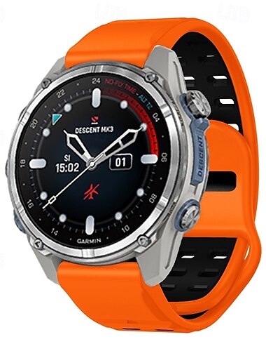  Cinturino per orologio  per Garmin Fenix 8 47mm 51mm 7X 6 6X Pro Epix Pro Instinct 2X Approach S70 S62 S60 Forerunner 955 945 Epix Marq Descent Quatix 22mm 26mm Silicone Sostituzione Cinghia