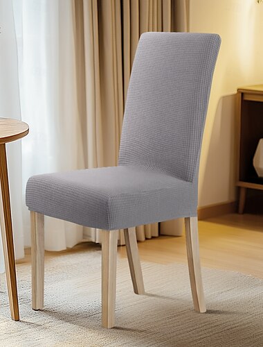  2 fundas para silla de comedor color burdeos, repelente al agua, elásticas, fundas para asiento de silla de licra con protector inferior elástico para comedor, ceremonia de boda, duraderas y lavables