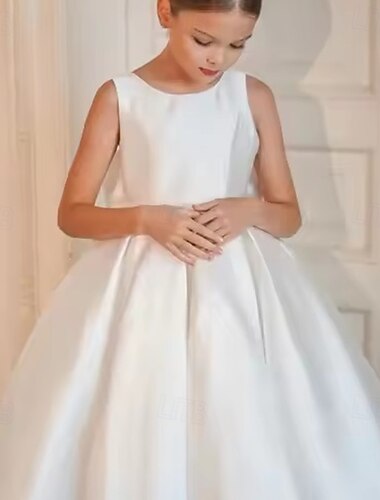  Vestido de Gala Hasta la Rodilla Vestido de Niña Florista Quinceañera Elsa congelada Niñas lindo vestido de fiesta Tul con Fruncido Estilo real tutú Ajuste 3-16 años