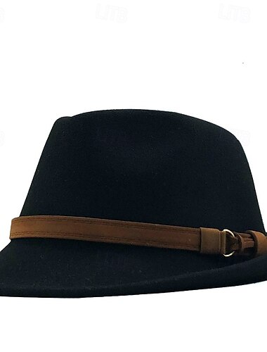  Męskie Kapelusz Kowbojski kapelusz Kapelusz panamski Kapelusz Fedora Trilby Czarny Wino Wełniany Styl vintage Moda 18 wiek Stan Teksas Codzienny Impreza tematyczna Jednolity/zwykły kolor Filtr