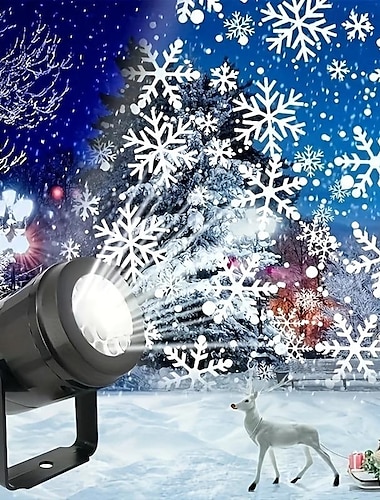  1 st. kerst sneeuwvlok projectielamp usb-aangedreven binnen- en buiten feestelijke feestsfeer decoratieve lamp