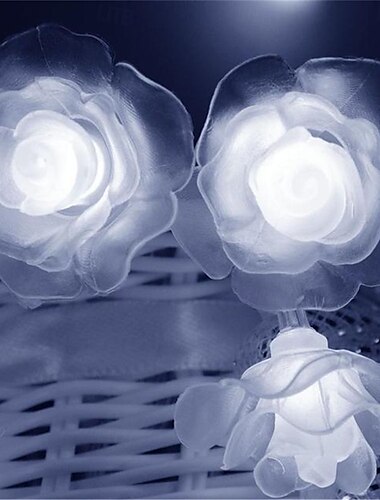  3 m lange Lichterkette mit 20 LEDs in Rosenform, USB-betriebene Lichterkette zum Valentinstag, warmweiß, kaltweiß, RGB für dekorative Hochzeitsbeleuchtung, Innen- und Außendekor