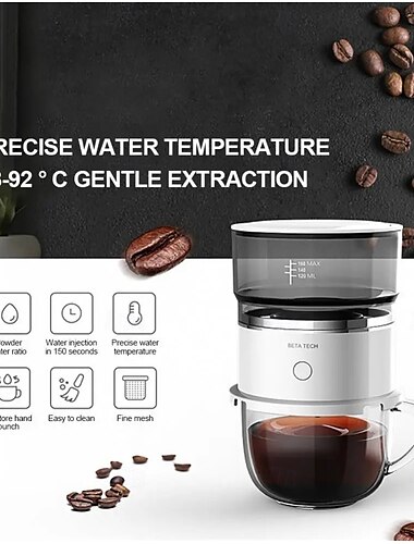  cafetière à filtre électrique portable d'extérieur pour le bureau à domicile, machine à café expresso mini cafetière avec réservoir d'eau en tritan
