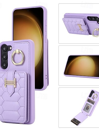  Phone Case For S23 S22 S21 FE S21 Ultra Plus A14 A34 A54 A53 A13 S20 Back Cover with Stand Holder with Lanyard with Wrist Strap Retro TPU PU Leather
