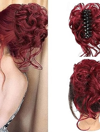  Chignon spettinato, fermaglio per capelli, chignon sintetico, chignon spettinato con viticci, extension per capelli, chignon riccio ondulato, chignon finto, elastici per capelli, accessori per capelli
