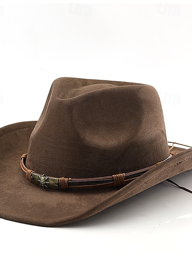  Herr Solhatt Cowboyhatt Fedora Trilby hatt Svart Kamel Ull Vintagestil Mode 1700-talet delstaten Texas Dagligen Temafest Enfärgad / vanlig färg Solskyddskräm Cosplay