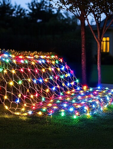  elegantní svatební párty 200 LED solární síťová světla – 3m x 2m vodotěsná řetězová světla s dálkovým ovládáním &amp; 8 režimů a časovač pro vánoční zahradu &amp; svatební výzdoba