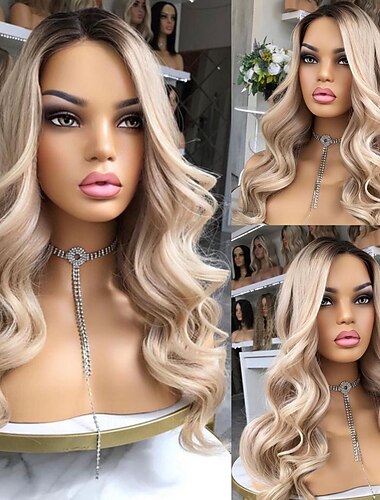 Capelli umani di Remy 13x4 Pizzo Frontale Parrucca Parte libera Brasiliano Ondulato Biondo Parrucca 130% 150% Densità dei capelli Capelli schiariti Senza colla Pre-a pizzico Per Da donna Lungo