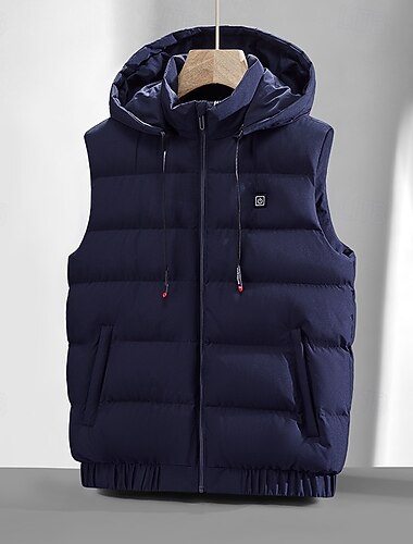  Per uomo Piumino Gilet imbottito Gilet Gilet trapuntato Giornaliero Appuntamento Da mare Di tendenza Informale Autunno inverno Tasche Poliestere Tenere al caldo Comodo Liscio Cerniera Con cappuccio