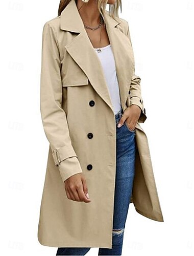  Damen Mantel Outdoor Strasse Freizeitskleidung Herbst Winter Standard Mantel Regular Fit warm Atmungsaktiv Stilvoll Brautkleider schlicht Jacken Langarm Glatt Mit Taschen Schwarz Armeegrün Rote