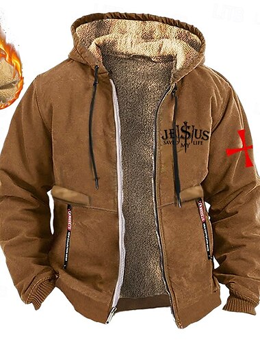 Herren Jesus Cowboy Pullover Langarm Sweatshirts Mit Kapuze Vintage westlicher Stil Sport & Natur Urlaub Herbst Winter Schwarz Braun Grün Bekleidung Designer Grafikdruck S M L XL XXL XXXL