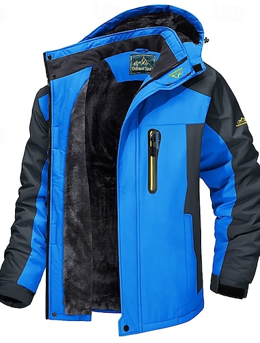  luvjacka herr skidjacka vandring fleecejacka vinter utomhus termisk varm fleecefoder vattentätt vindtätt ytterkläder vindjacka softshell jacka kappa skidåkning skidor snowboard fiske svart