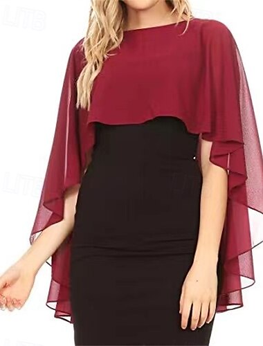  Muttertags-Wickeltücher aus elegantem Voile&amp;durchsichtige, ärmellose Chiffon-Hochzeitstücher mit Illusionsärmeln und Rüschen für die Sommerparty