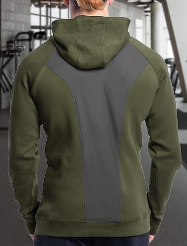  Hombre Sudadera con capucha de fitness Sudadera con capucha de entrenamiento Manga Larga Sudadera Casual Ropa Deportiva Otoño Mantiene abrigado Resistente al Viento Transpirable Entrenamiento de
