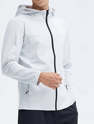  Hombre La chaqueta con capucha Cremallera Bolsillo Manga Larga Sudadera Casual Ropa Deportiva Otoño Resistente al Viento Transpirable Entrenamiento de gimnasio Corriendo Paseo Ropa de deporte Ropa de