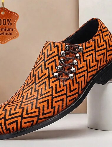  Herren-Lederschuhe mit geometrischem Muster – Oxfords zum Schnüren aus hochwertigem Rindsleder mit Rosshaar für formelle Anlässe