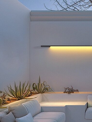  moderne udendørs lang væglampe vandtæt villa have ydervæg balkon lampe gårdslampe led lang stribe lampe 1-lys 110-240v 20 w