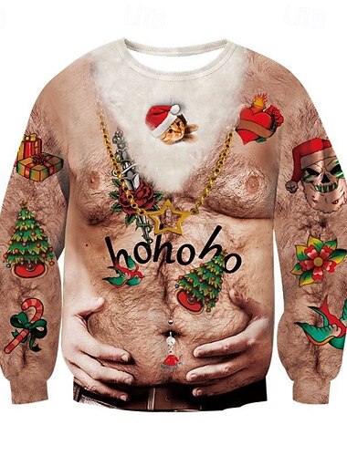  Ježíšek Pullover Vtipná vánoční mikina Legrační Pro Unisex Dospělé Vánoce Karneval 3D tisk Párty Festival