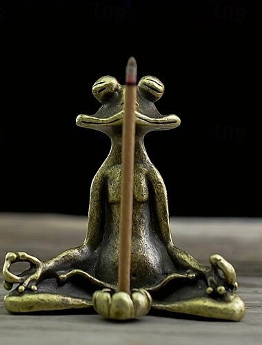 schattig zittend kikkerbeeld wierookhouder yoga kikkerbeeldhouwwerk thuiskantoor bureau decoratie ornament cadeau