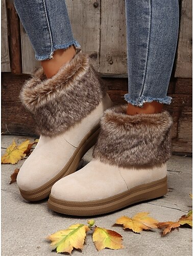  Damen Winterstiefeletten mit Kunstfellfutter und Obermaterial aus Wildleder – kuschelig warmes Schuhwerk für kaltes Wetter