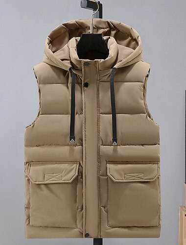  Per uomo Gilet imbottito Gilet con cappuccio Imbottito Gilet Gilet trapuntato Giornaliero Appuntamento Da mare Di tendenza Informale Autunno inverno Con cappuccio Poliestere Tenere al caldo Comodo