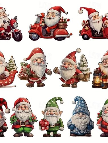  24 stk juletre gnome ornamenter, juletre anheng dekorasjon - julenisse og ferie karakter dekor, perfekt for jul, høsttakkefest, halloween og sesongmessige feiringer