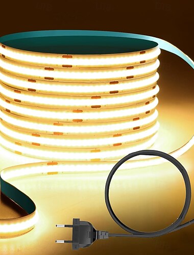  2m 5 m 10m Conjuntos de luces 240 LED COB 15 mm 1 conjunto de soporte de montaje 1 juego Blanco Cálido Blanco Blanco Neto Tiras de Luces LED Interior Al Aire Libre Vacaciones 220-240 V 110-120 V