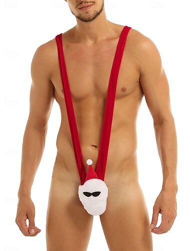  Tanga Ropa Interior regalo de Navidad Mankini Hombre Navidad Año Nuevo Nochebuena Gracioso Broma Adultos Fiesta Navidad