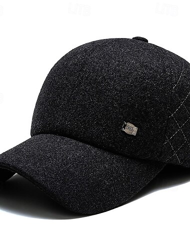  男性用 ベースボールキャップ 日よけ帽 ブラック グレー 綿100 ファッション カジュアル ストリート 日常 幾何学的な 調整可能 サンスクリーン 高通気性