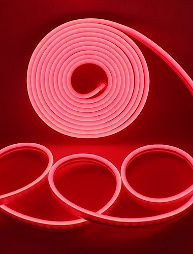 5 m wasserdichte LED-Neonröhre, flexible Lichtstreifen, einfarbig, für den Innen- und Außenbereich, dekorativ, 12 V, EU-/UK-/US-/AU-Stecker
