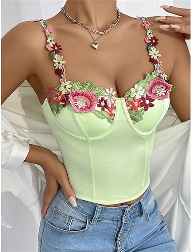  vêtements de détente pour femmes corsets de couleur pure fête de carnaval saint valentin polyester bretelles respirantes sans manches dentelle dos nu été printemps tenues pour la maison