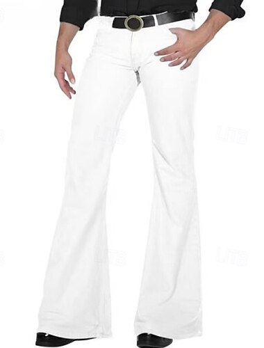  Herren Anzughosen Ausgestellte Hosen Glockenboden Hose Hosen Anzughose Tasche Glatt Komfort Weich In voller Länge Hochzeit Party Geschäft Modisch Strassenmode Schwarz Weiß