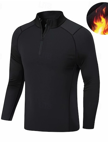  Herr T-shirt för jogging Kompressionströja Långärmad T-shirt Ledigt Fritids- Höst Andningsfunktion Snabb tork Gymträning Löpning Gång Sportkläder Sportkläder Färgblock Svart Svart+Grå Svart / grön