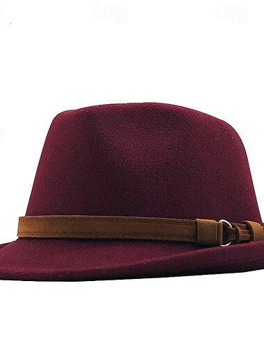  Pánské Sluneční klobouk Kovbojský klobouk Panamský klobouk Klobouk Fedora Trilby Černá Fialová Vlna Retro styl Módní 18. století stát Texas Denní Tématický večírek Plná / Jednobarevná Proti sluci