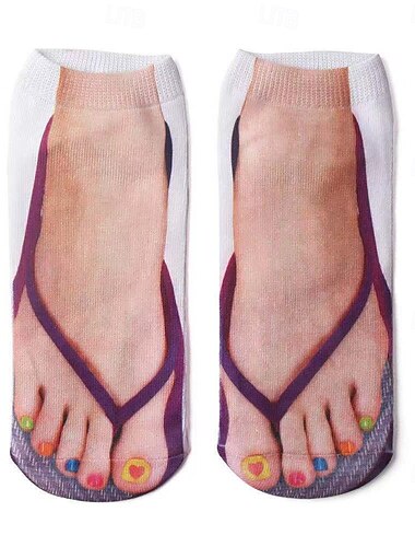  Socken mit Maniküre-Print, lustiges Nailart-Design, weiche Baumwoll-Crew-Socken, Geschenk für Nagelliebhaber