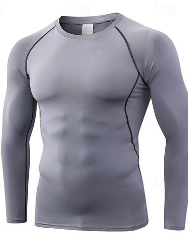  Herren Laufshirt Sport Top Funktionsshirt Langarm T-Shirt Casual Athlässigkeit Herbst Atmungsaktiv Schnelltrocknend Fitnesstraining Laufen Gehen Sportbekleidung Sportkleidung Einfarbig Schwarz Wei