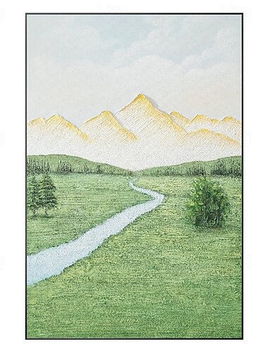  pictură în ulei de peisaj mare pe pânză lucrare de artă peisaj realizată manual pictura în ulei verde albastru pictură modernă pictură peisaj de peisaj pictură artistică decor personalizat pictură de