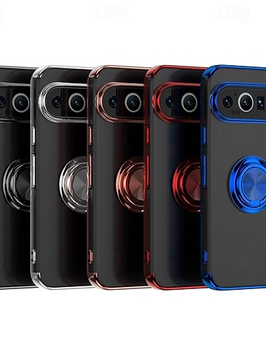  טלפון מגן עבור Pixel 9 Pro Pixel 9 Pro XL Pixel 8 Pro Pixel 8 פיקסל 9 Pixel 7 Pixel 7 Pro כיסוי אחורי מחזיק טבעת מגנטי עמיד בזעזועים רטרו TPU צפוי PC