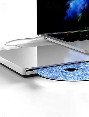  Unidad grabadora de DVD externa USB 3.0 tipo C, unidad óptica, reproductor de CD, DVD, RW, ranura delgada, Superdrive USB C para Windows
