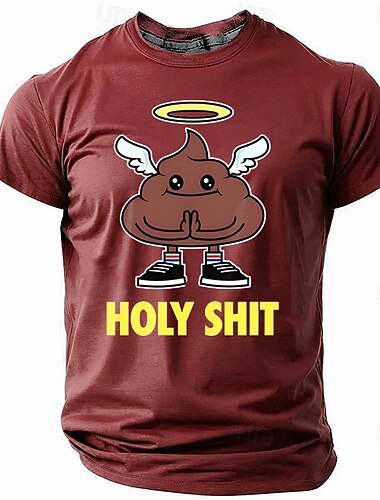  Männer Rüde Offensive Weihnachts Cartoon Eiscreme T-Shirt Kurzarm T-Shirt 3D Druck Crew-Neck Shirt Mode Lustig Athleisure Straßen Sport Outdoor Täglich Schwarz Rot Blau Sommer Frühling Kleidung