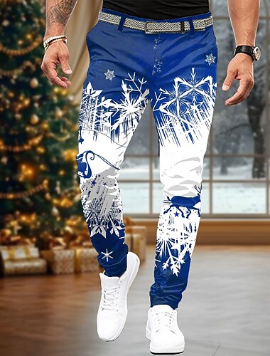  クリスマス 男性用 幾何学模様 スーツ ミディアムウエスト カジュアル パーティーイブニングウェア 日常着 祝日 ジッパー ポケット 夏 春 秋 3Dプリント レッド ブルー グリーン