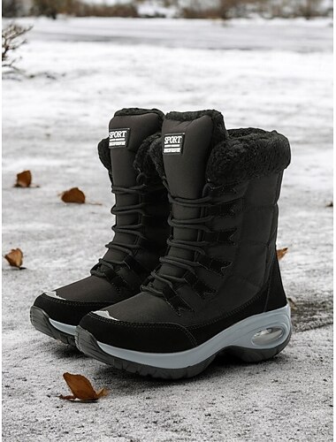  wasserdichte Winterstiefel für Damen mit warmem Plüschfutter und rutschfester Sohle – ideal für Outdoor-Aktivitäten bei kaltem Wetter