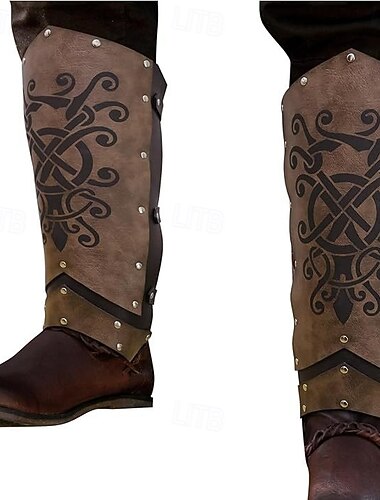  Retro Vintage Medieval Leg Brace Boot Covers Leg Guards Fancy Dress Men's Unisex Viking Masquerade Performance Party Stage Adults' Legguards