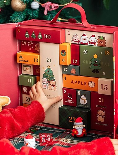  Empty Advent Calendar to Fill Yourself, Advent Calendar Christmas Countdown Calendar 24 Days of Surprises Christmas Xmas Gifts Empty Box for Boys Girls Teens Adults
