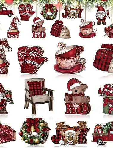  24 stk vintage juletrepynt, fargerike hengende peppermyntetre dekorasjoner, perfekt til jul