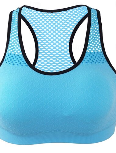  Damen BH-Oberteil Unterwäsche BH-Top Bequem Atmungsaktiv Stoßfest Herausnehmbare Polsterung Drahtlos Einfach Sport Sportkleidung Schwarz Blau Yoga Fitness Leger