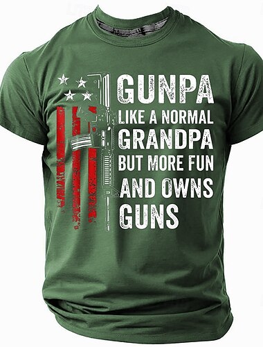  Veteranstag Herren Patriot Patriotic Veteran Text Waffe T-Shirt Kurzarm T-Shirt 3D-Druck Rundhals-Shirt Mode Athleisure Street Sport Outdoor Schwarz Dunkelgrün Dunkelblau Sommer Frühling Kleidung