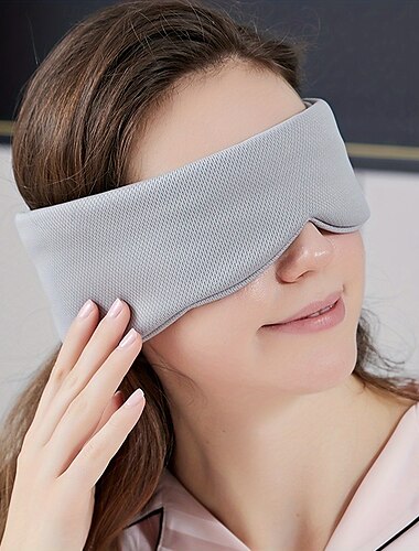  1 x doppelseitige Augenmaske mit doppeltem Verwendungszweck, Verdunkelungs-Schlaf-Augenmaske, Nickerchen-Augenmaske aus Viskose, schalldichte Anti-Lärm-Augenmaske in einfacher Volltonfarbe