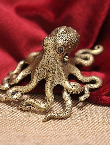  koperen octopus theehuisdier - solide, creatief ontwerp voor welvaart &rijkdom aantrekkingskracht, puur koperen thee ceremonie accessoire